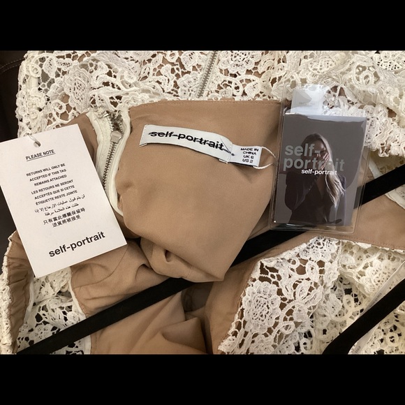 SELF-PORTRAIT LACE EMBELLISHED MIDI DRESS SS/2022 COLLECTION - Picture 7 of 8